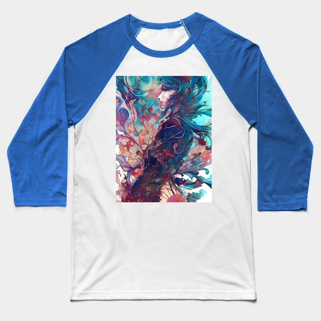 Fantastical Manga Flower Girl Baseball T-Shirt by Chance Two Designs